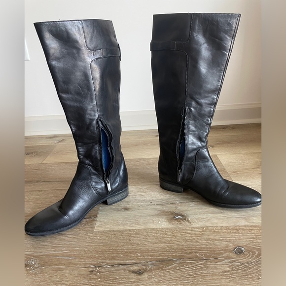 Sam Edelman Patton Black Leather Riding Knee Boot Size 9 - Picture 7 of 12